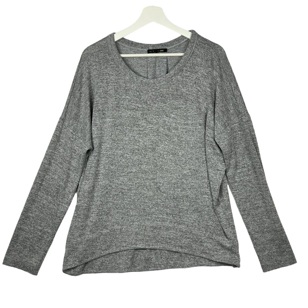 Rag & Bone Shirt Women M Jersey Long Sleeve Pullover Heathered Gray Oversized
